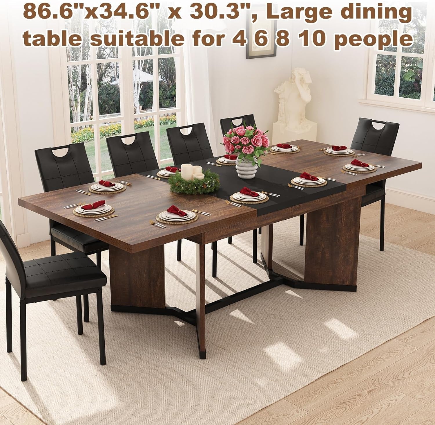 Extendable Dining Table 59 To 86 Inches Removable Leaves