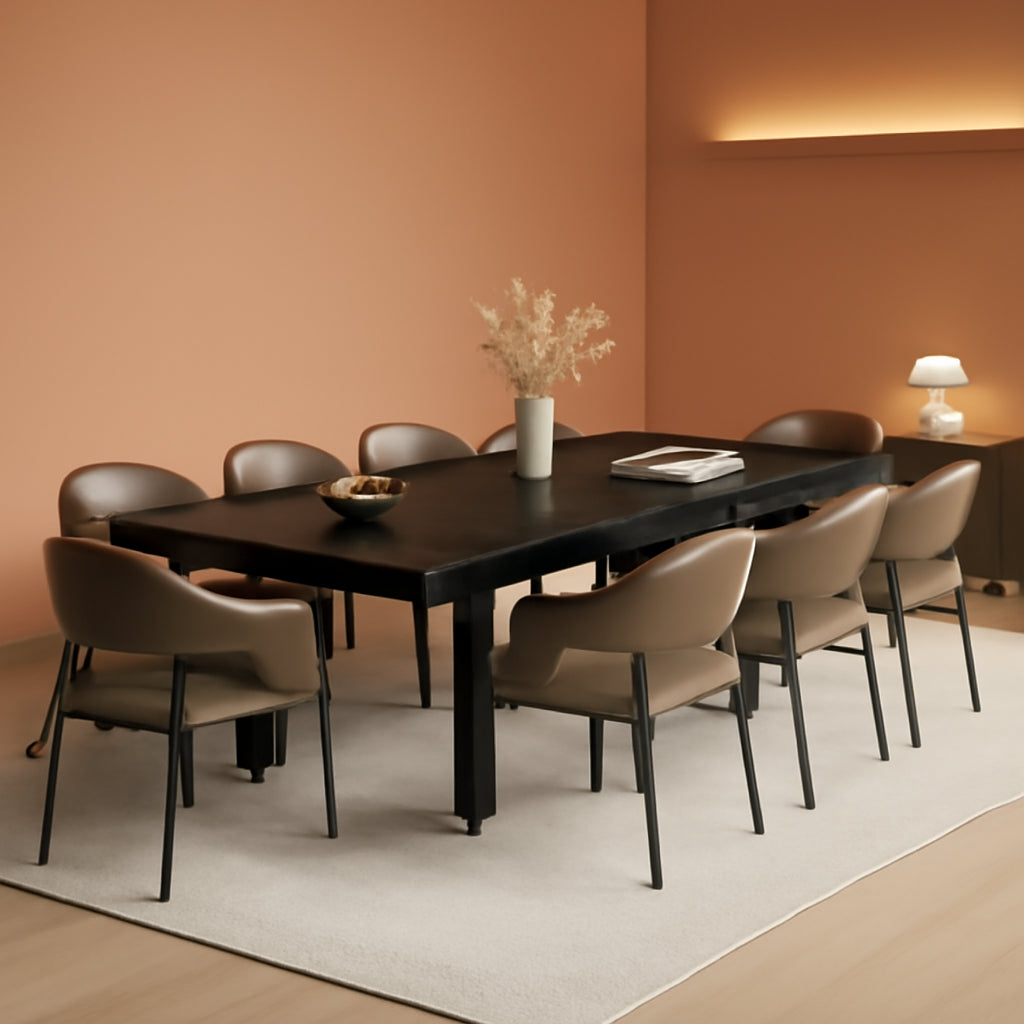 Extendable Dining Table 6 To 10 Seater 55 To 78 In Black