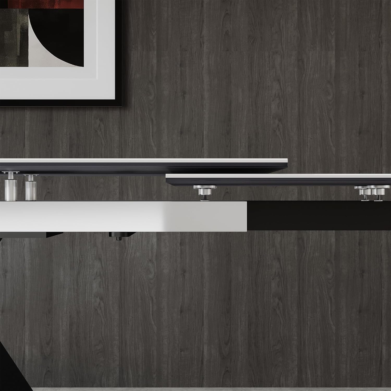 Extendable Dining Table For 8 To 12 Seats, White Glass Top