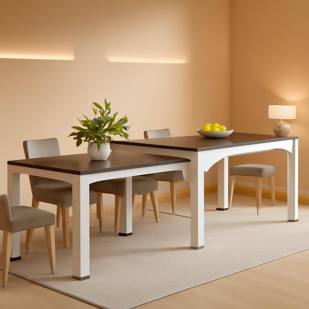 Extendable Farmhouse Dining Table 47 To 95 Inches Brown