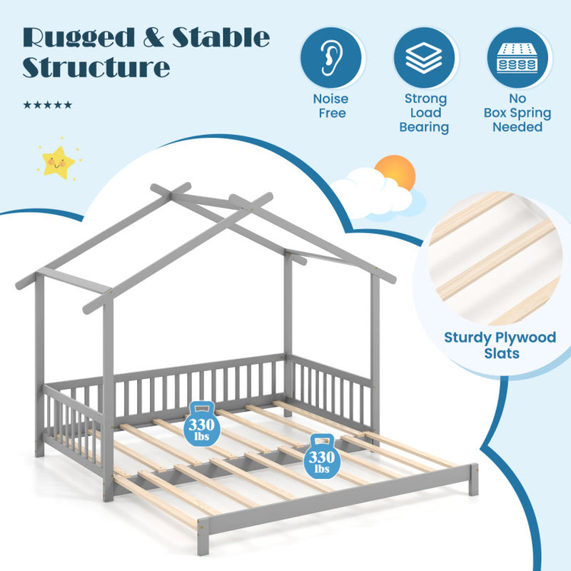 Extendable House Bed Twin To King Daybed With Roof