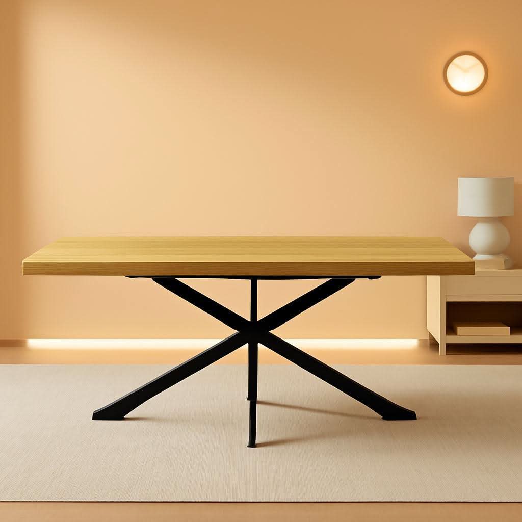 Extendable Oak Rectangular Dining Table For 6 To 8