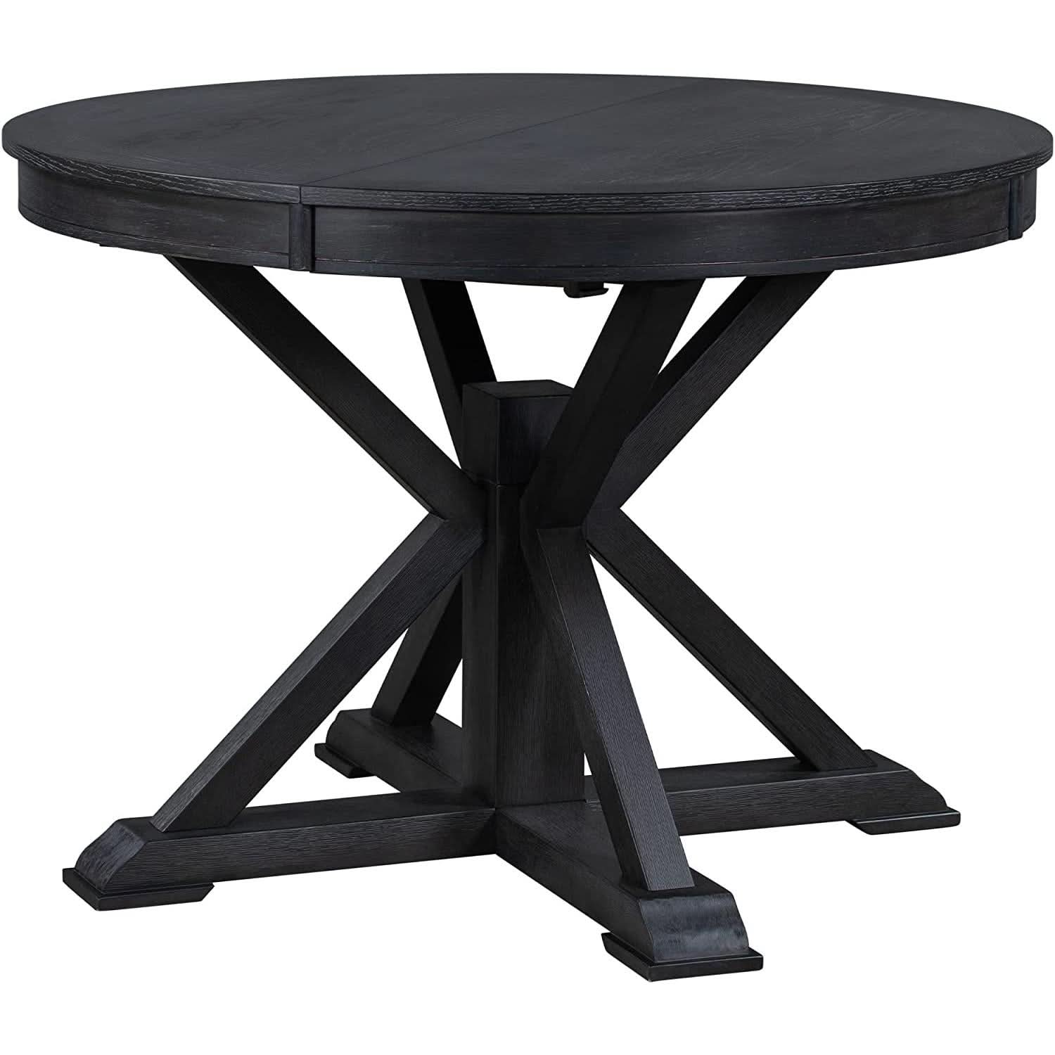 Extendable Round Dining Table Set 5 Piece Modern Farmhouse Style
