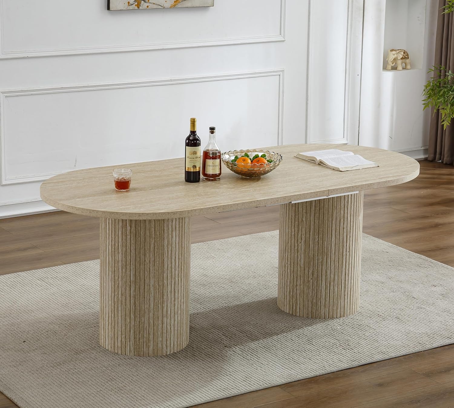 Extendable Walnut Farmhouse Dining Table 63 To 94 Inches