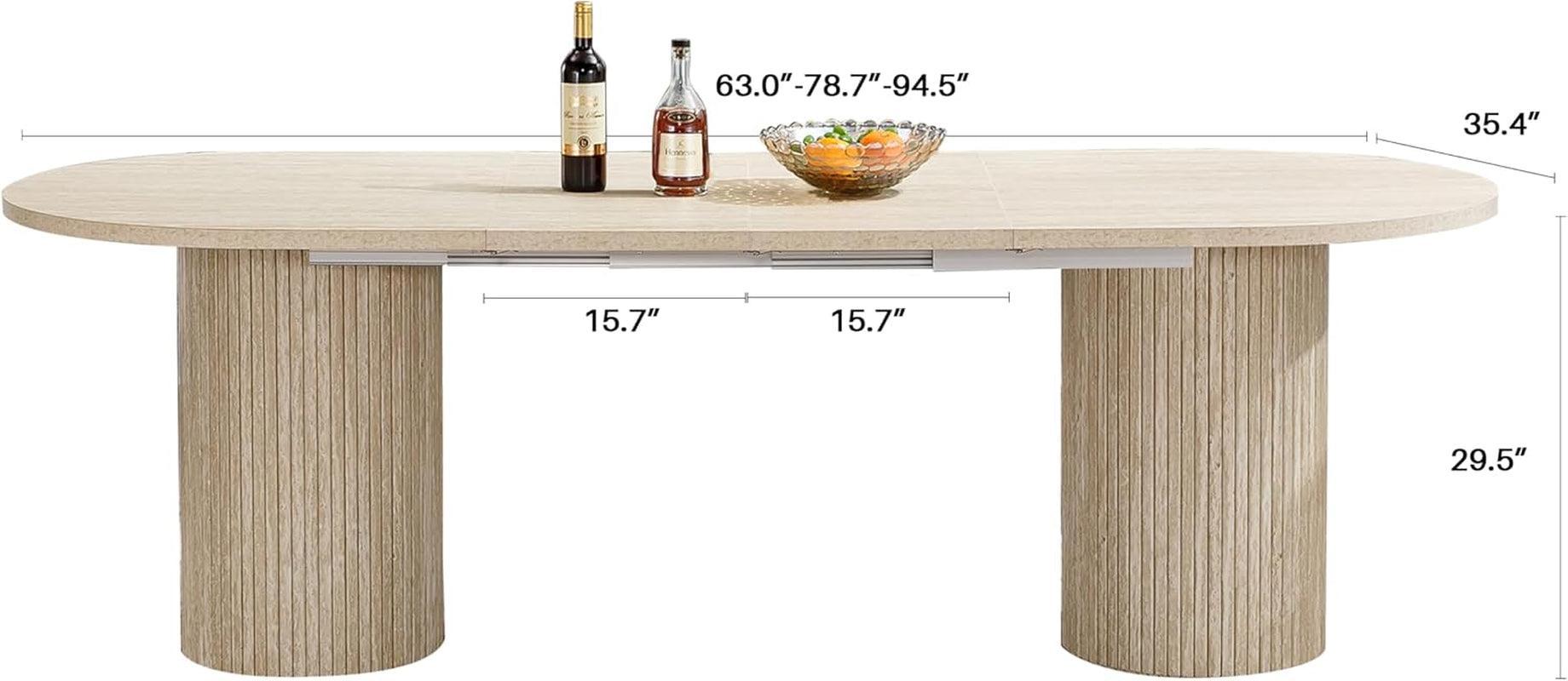 Extendable Walnut Farmhouse Dining Table 63 To 94 Inches
