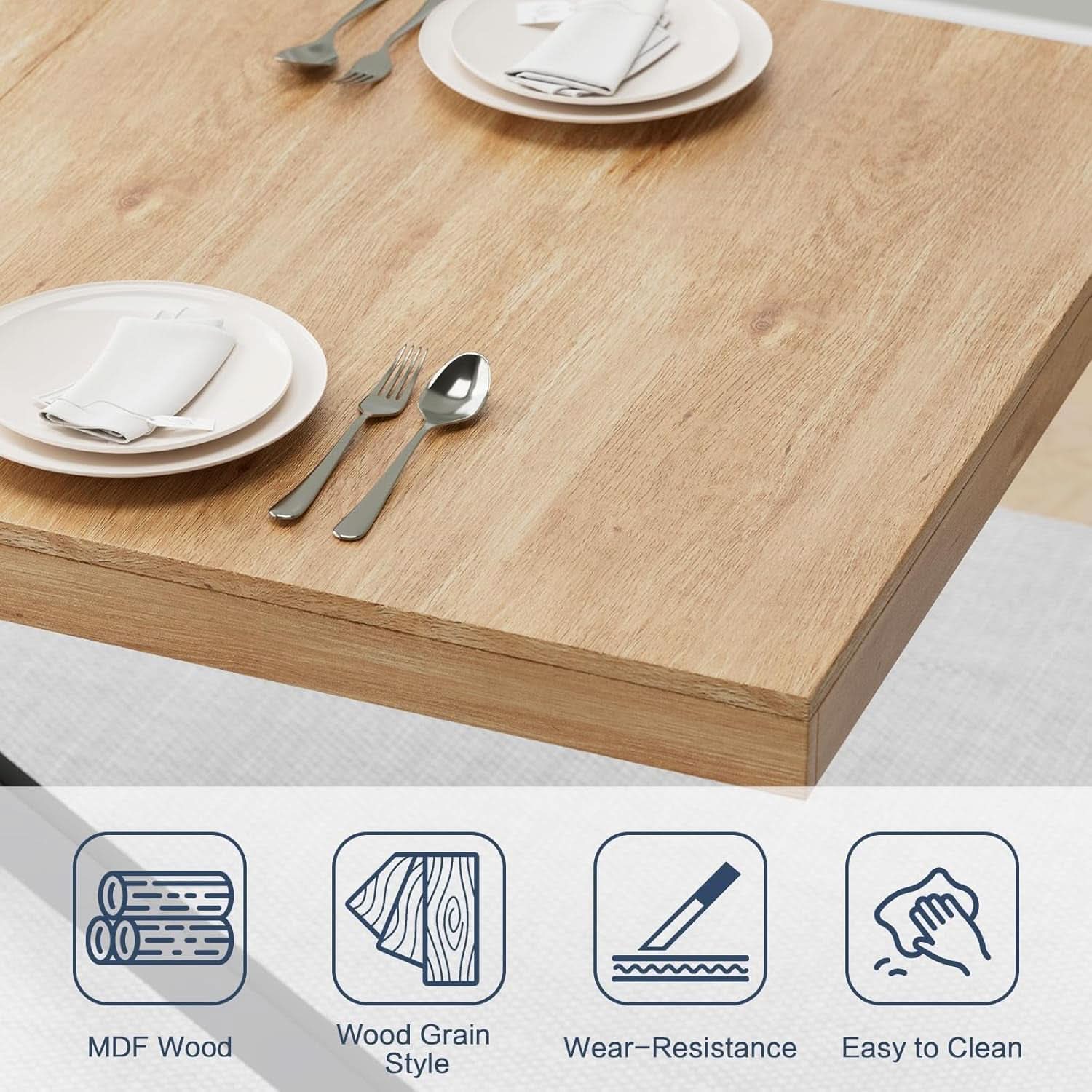 Extendable Wood Dining Table 55 To 70 With Removable Leaves