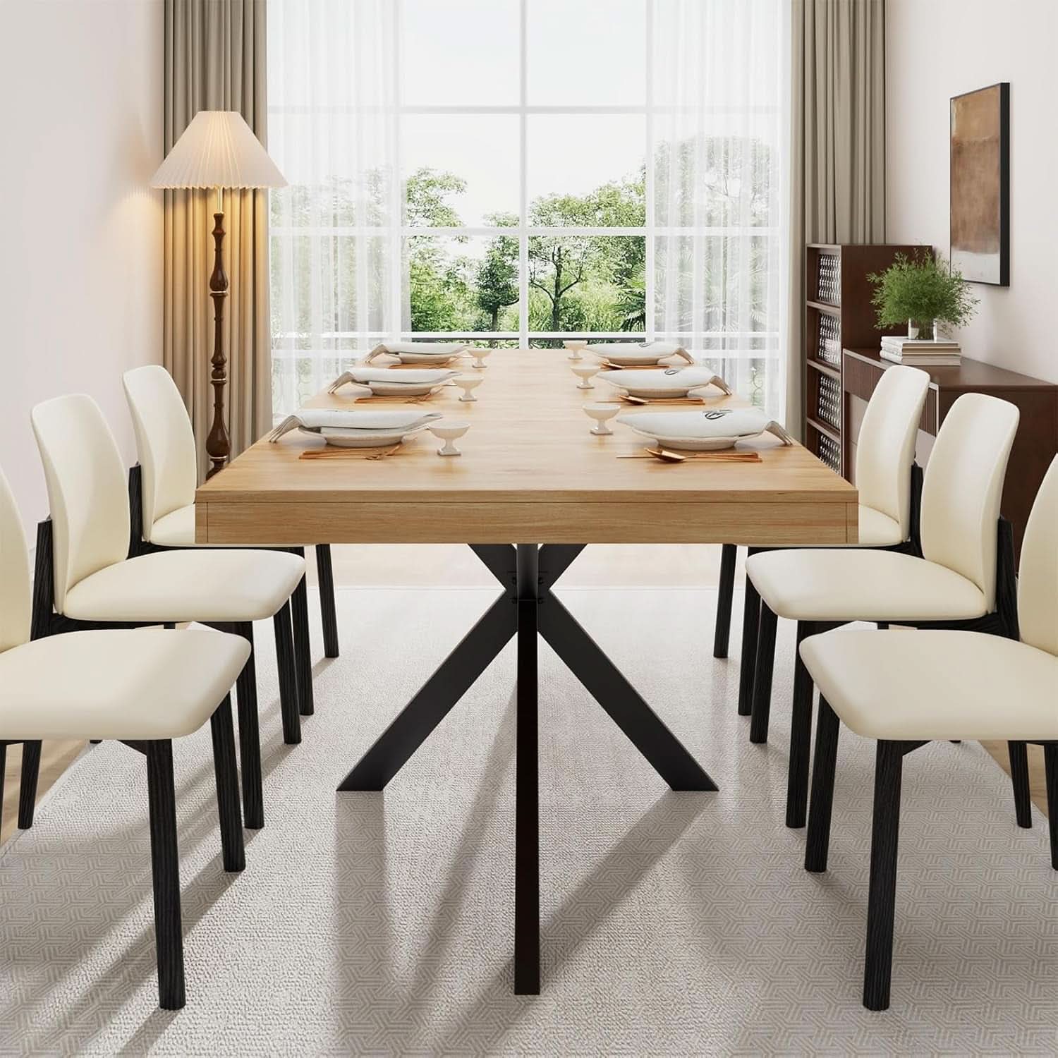 Extendable Wood Dining Table 55 To 70 With Removable Leaves