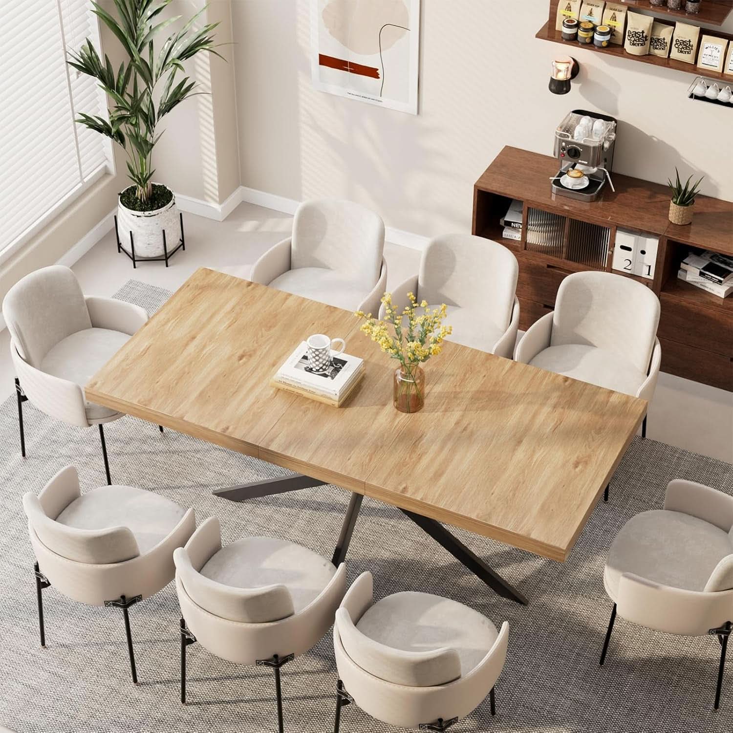 Extendable Wood Dining Table 55 To 70 With Removable Leaves