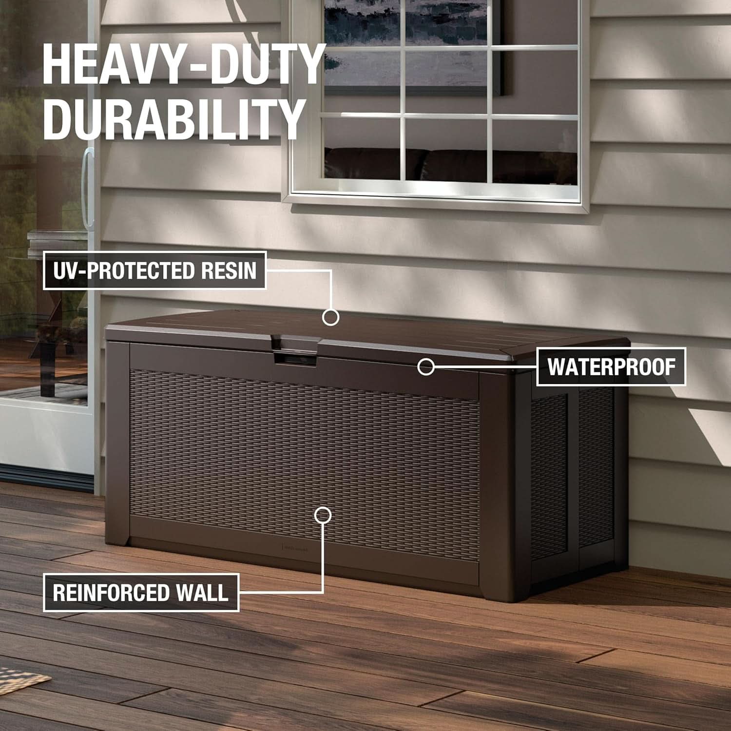 Extra Large Weather Resistant Outdoor Storage Deck Box