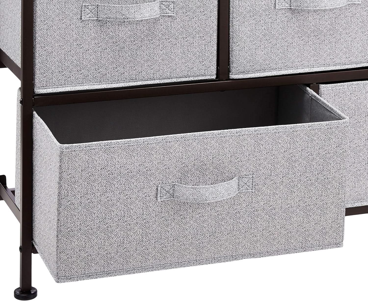 Extra Wide Fabric 5 Drawer Storage Organizer Unit Bronze