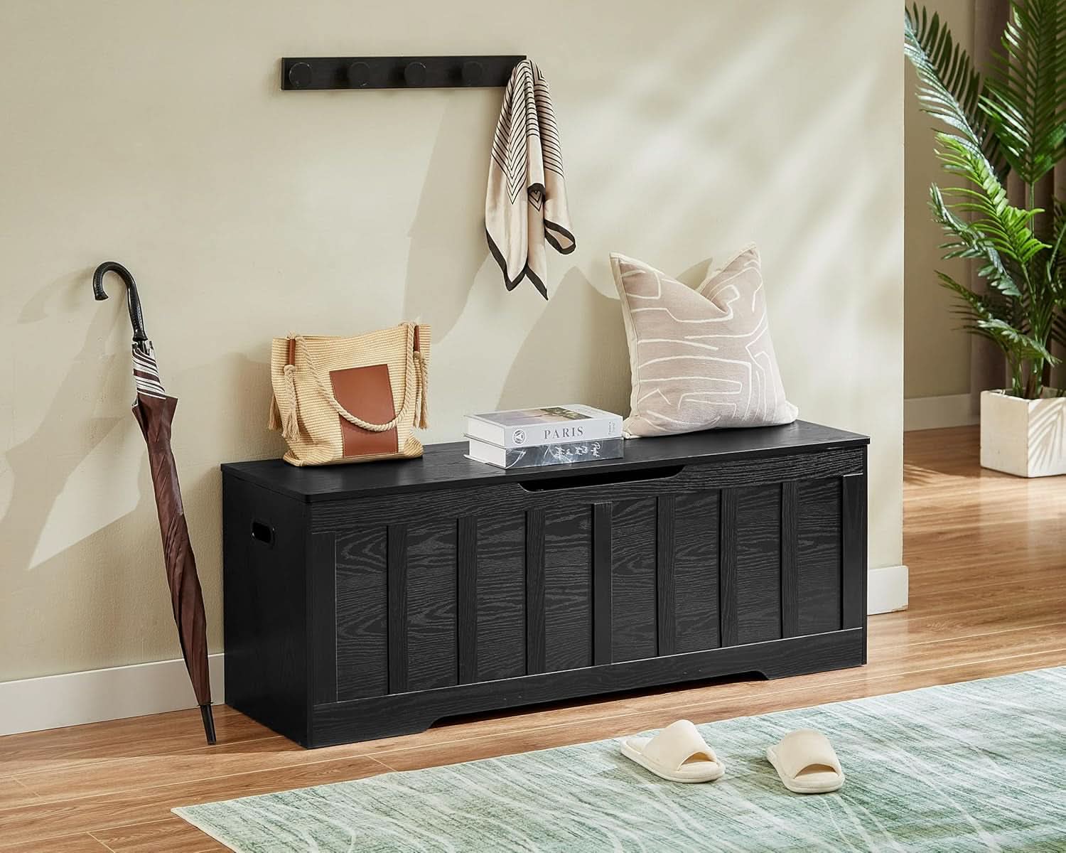 ExtraLarge 51.2 InchesHigh Storage Chest Bench Black