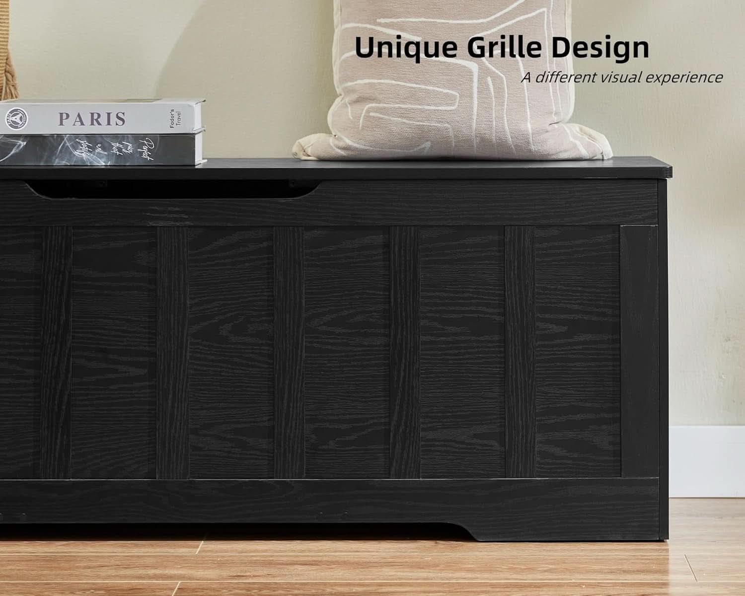 ExtraLarge 51.2 InchesHigh Storage Chest Bench Black