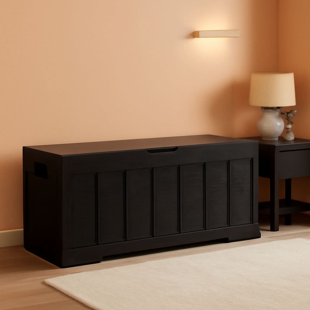 ExtraLarge 51.2 InchesHigh Storage Chest Bench Black