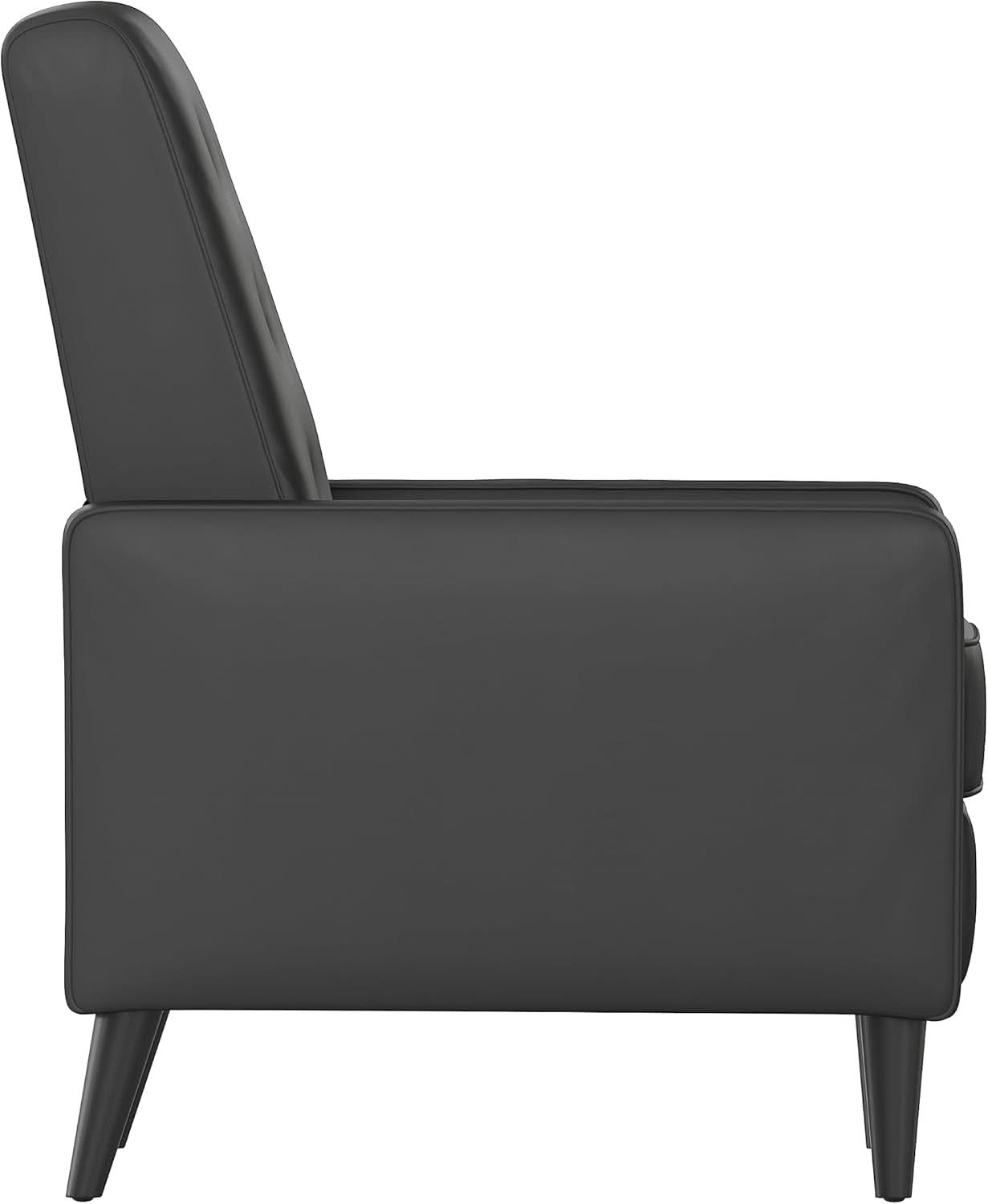 Ezra Pushback Recliner Black LeatherSoft Upholstery