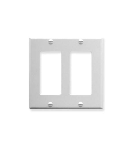FACEPLATE- DECOREX- 2-GANG- WHITE ICC-IC107DFDWH