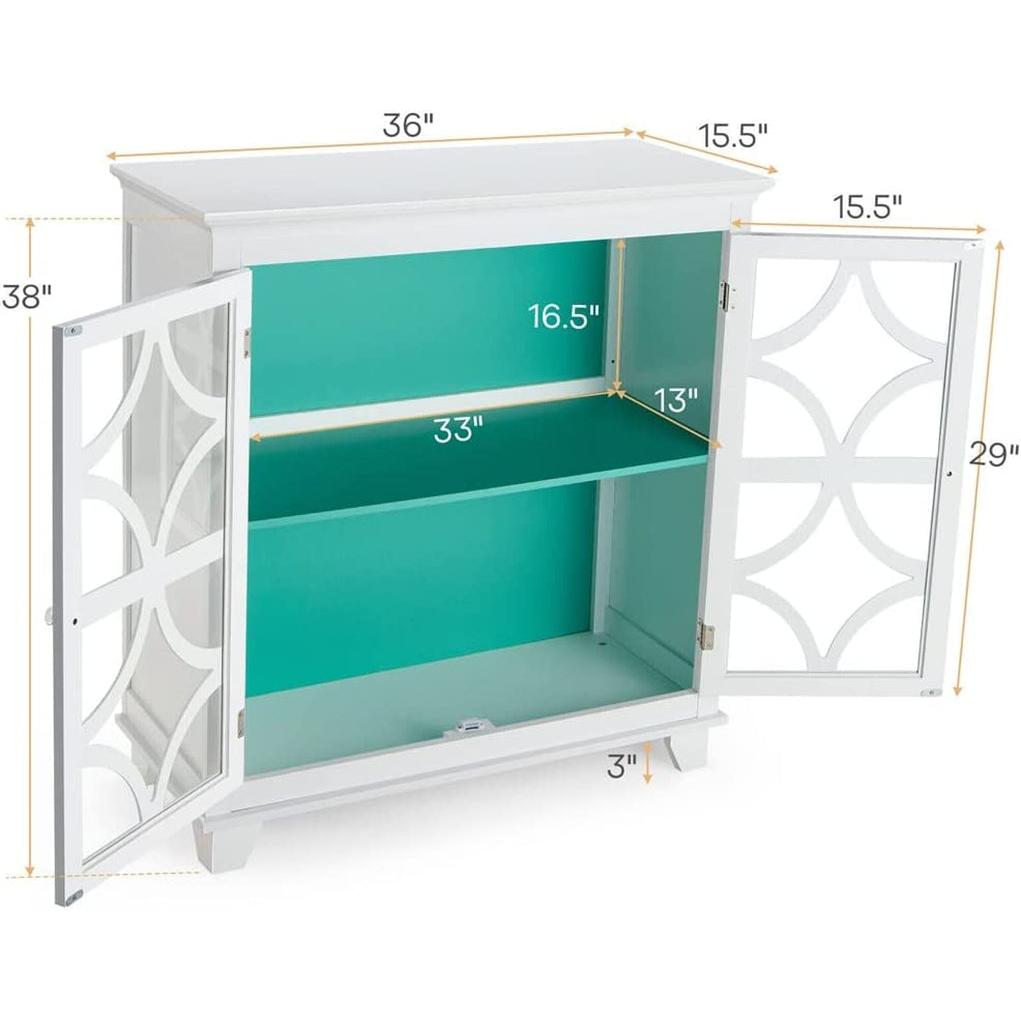 FEER Sideboard With Glass Doors And Adjustable Shelves