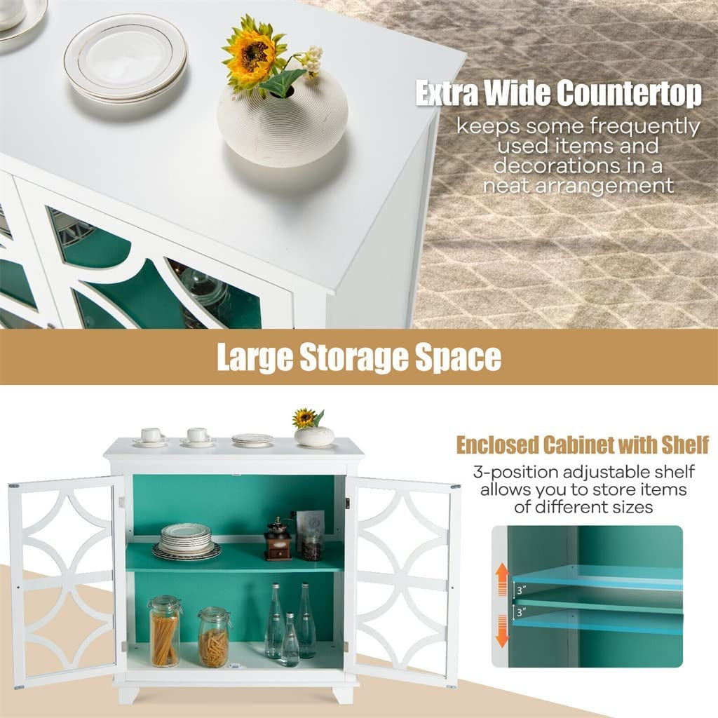 FEER Sideboard With Glass Doors And Adjustable Shelves