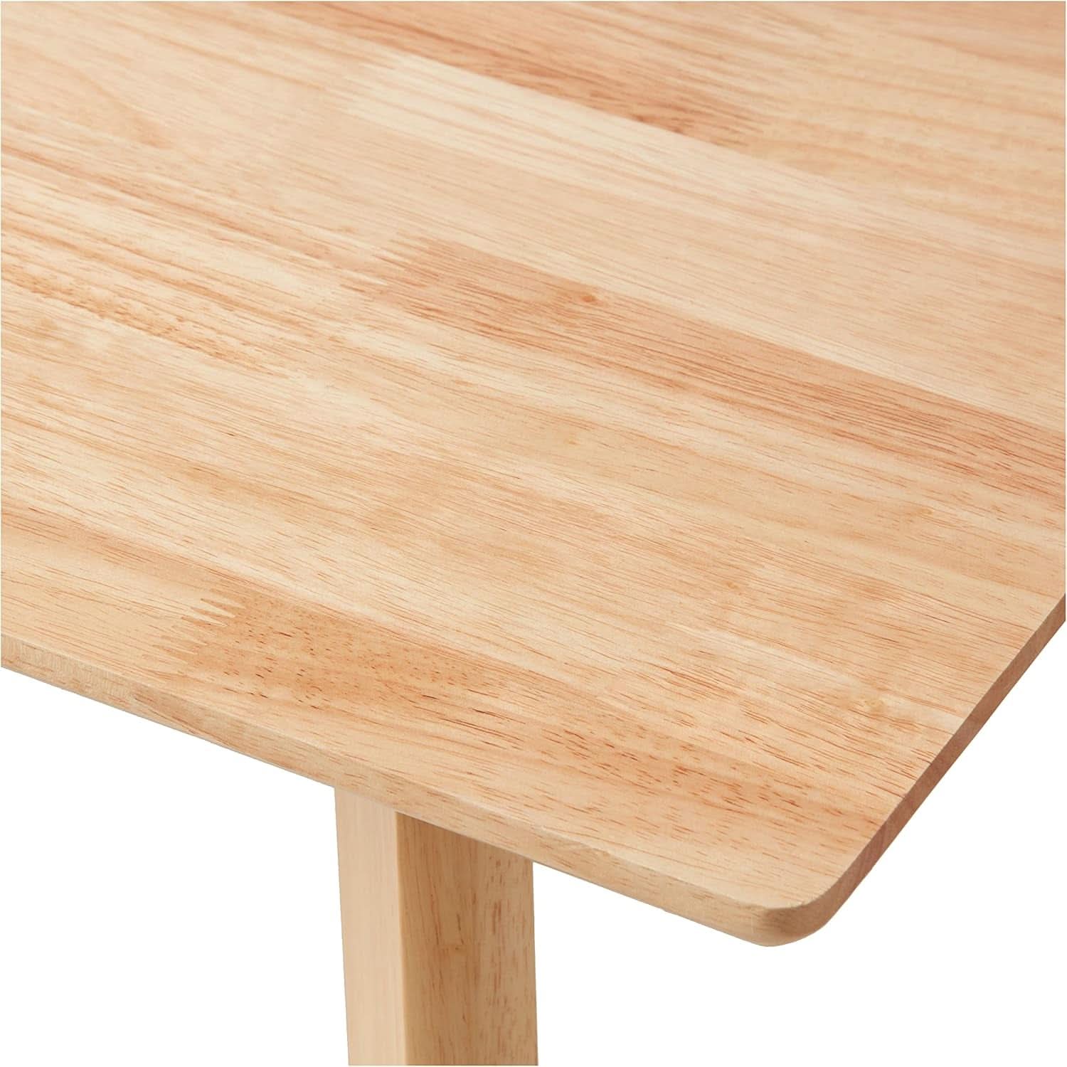 FSC Certified Solid Wood Rectangular Dining Table Seats Four Natural Finish