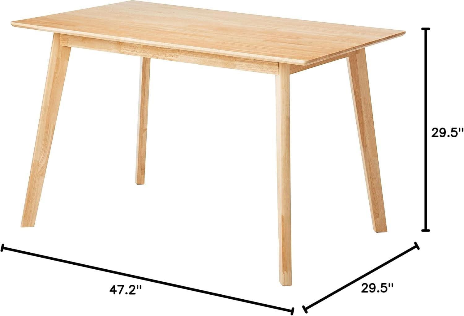 FSC Certified Solid Wood Rectangular Dining Table Seats Four Natural Finish