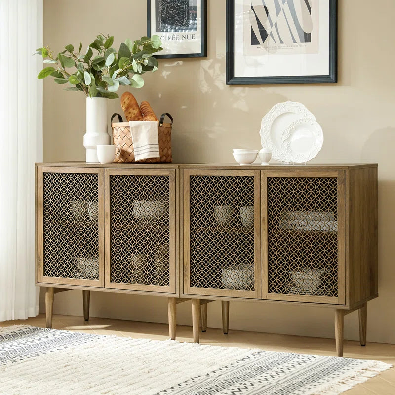 Fabion 32 Tall LED Illuminated Accent Cabinet Wood