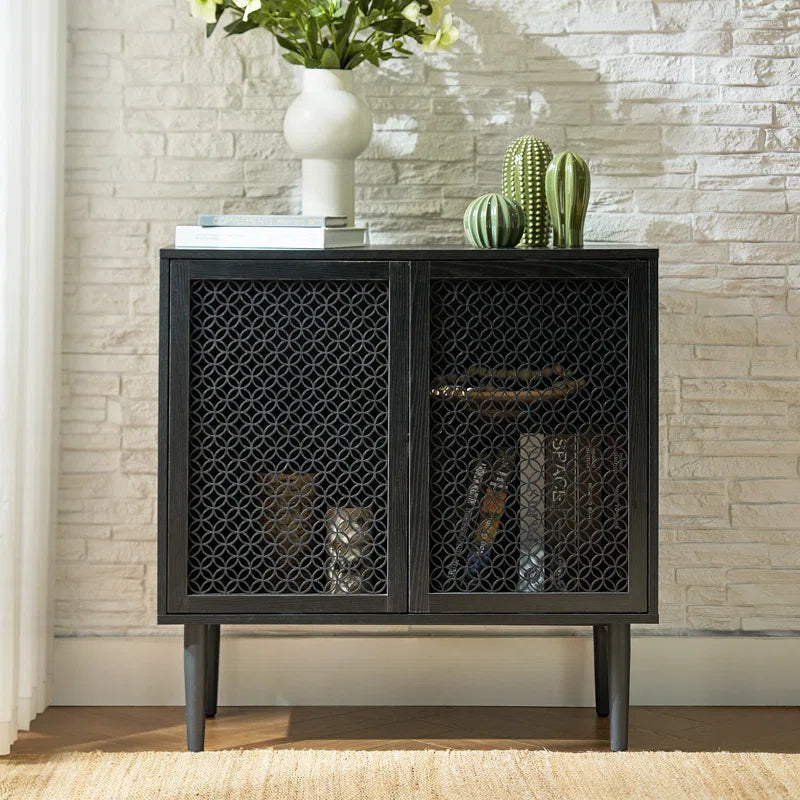 Fabion 32 Tall LED Illuminated Accent Cabinet Wood