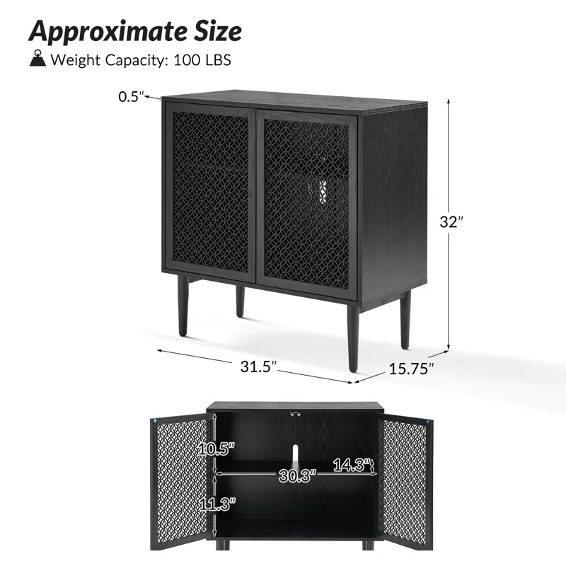 Fabion 32 Tall LED Illuminated Accent Cabinet Wood