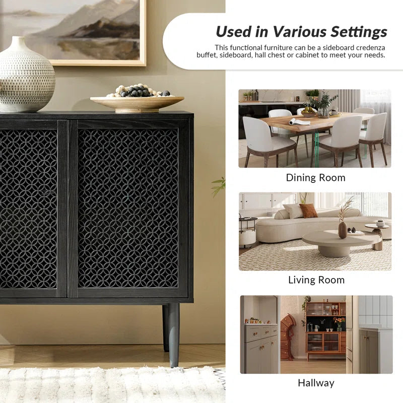 Fabion 32 Tall LED Illuminated Accent Cabinet Wood