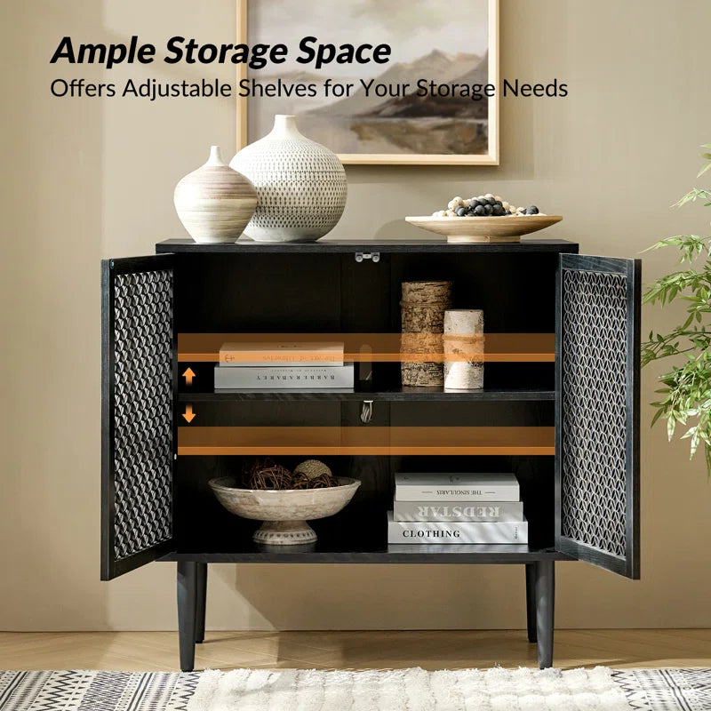 Fabion 32 Tall LED Illuminated Accent Cabinet Wood