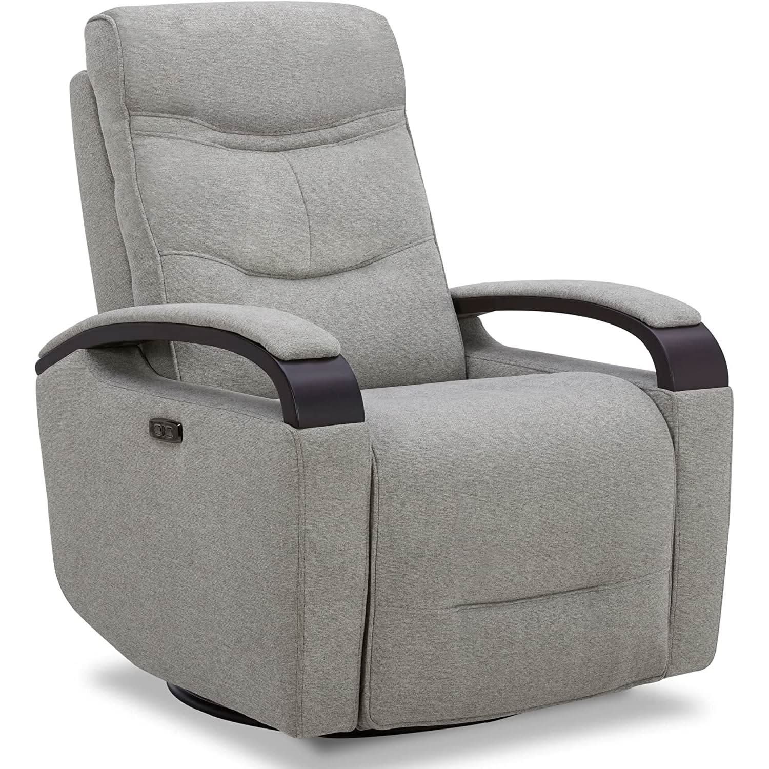 Fabric Power Swivel Glider Rocker Recliner Chair Light Grey