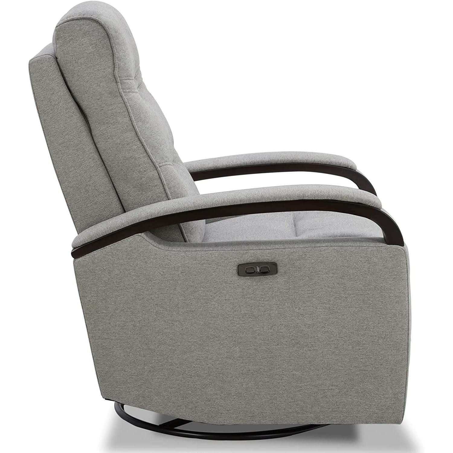Fabric Power Swivel Glider Rocker Recliner Chair Light Grey