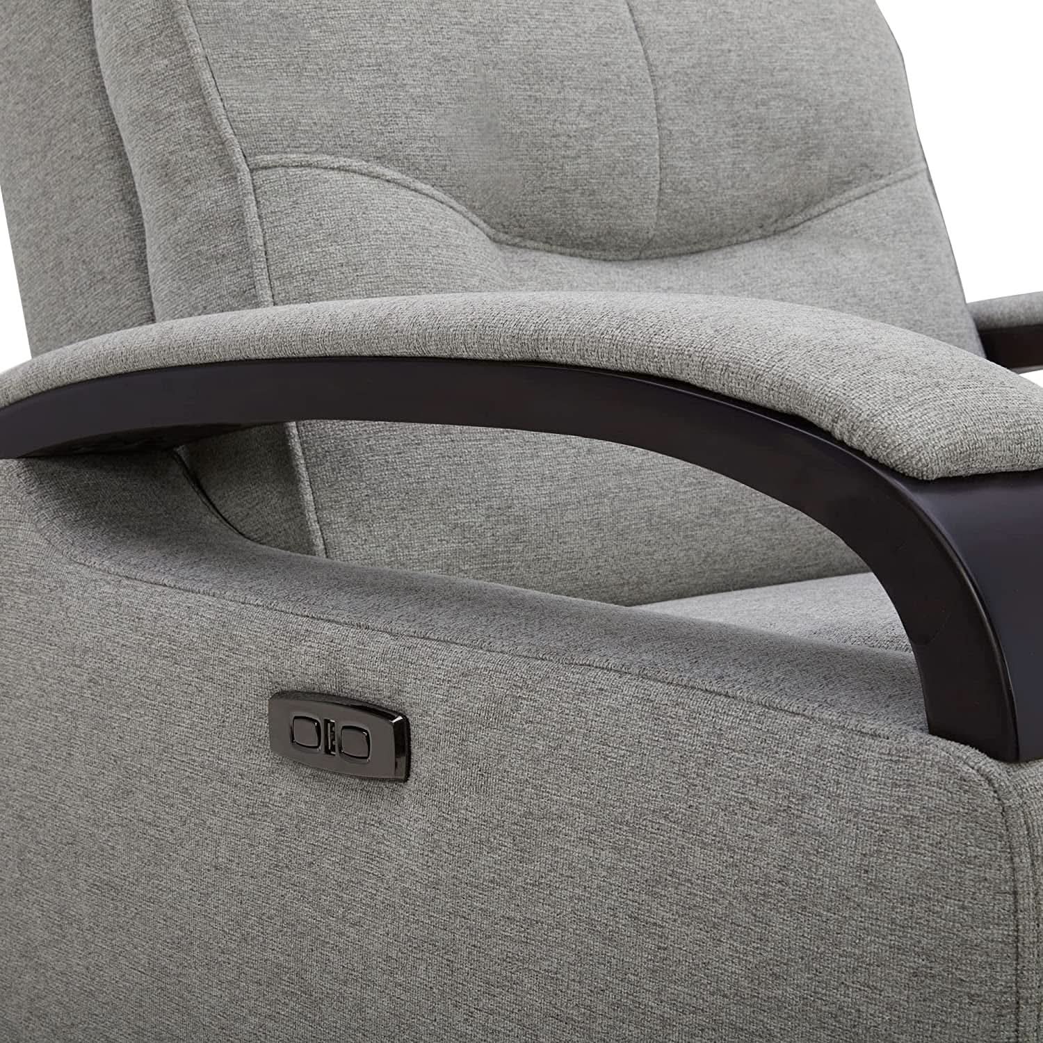 Fabric Power Swivel Glider Rocker Recliner Chair Light Grey