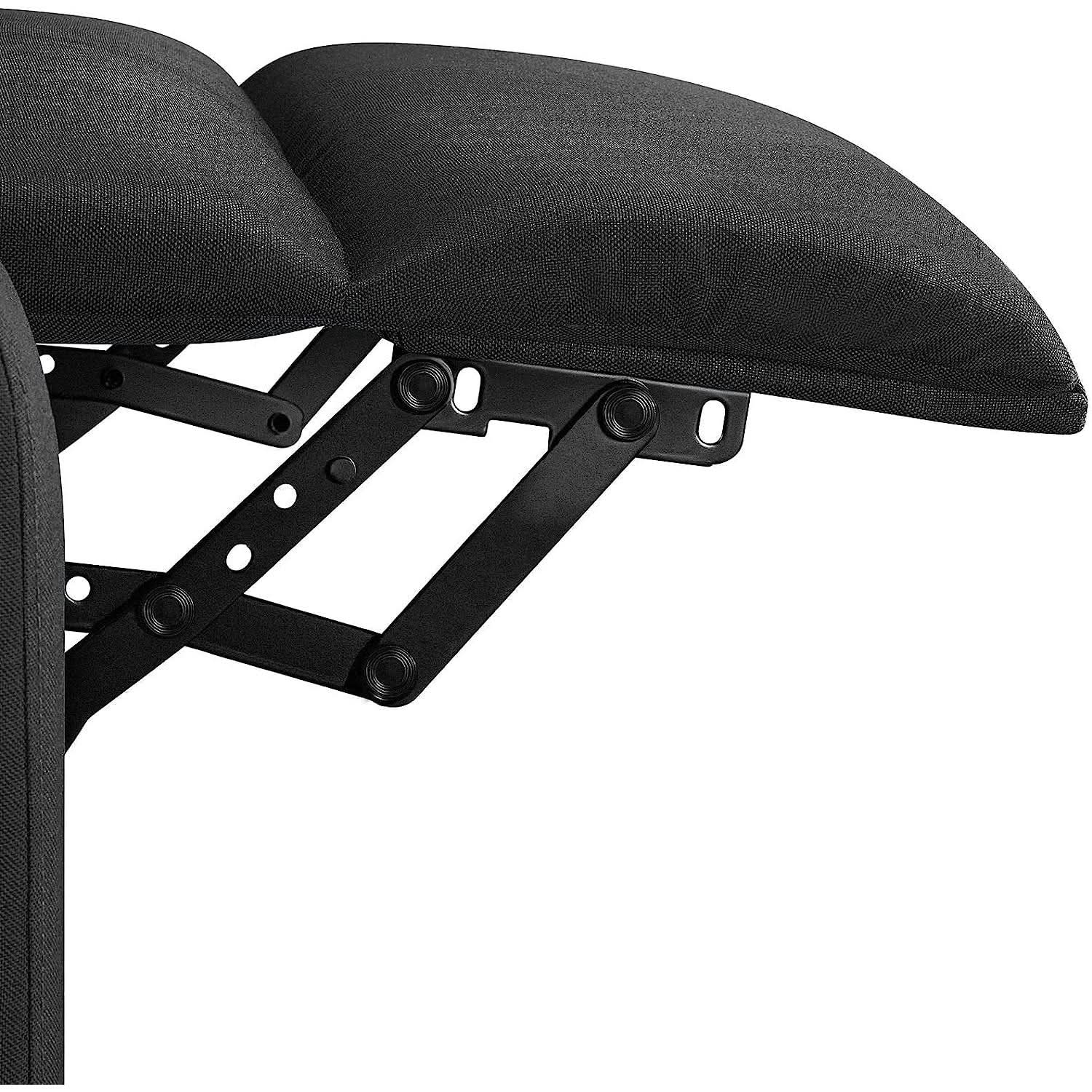 Fabric Push Back Recliner Chair Pocket Spring Matte Black