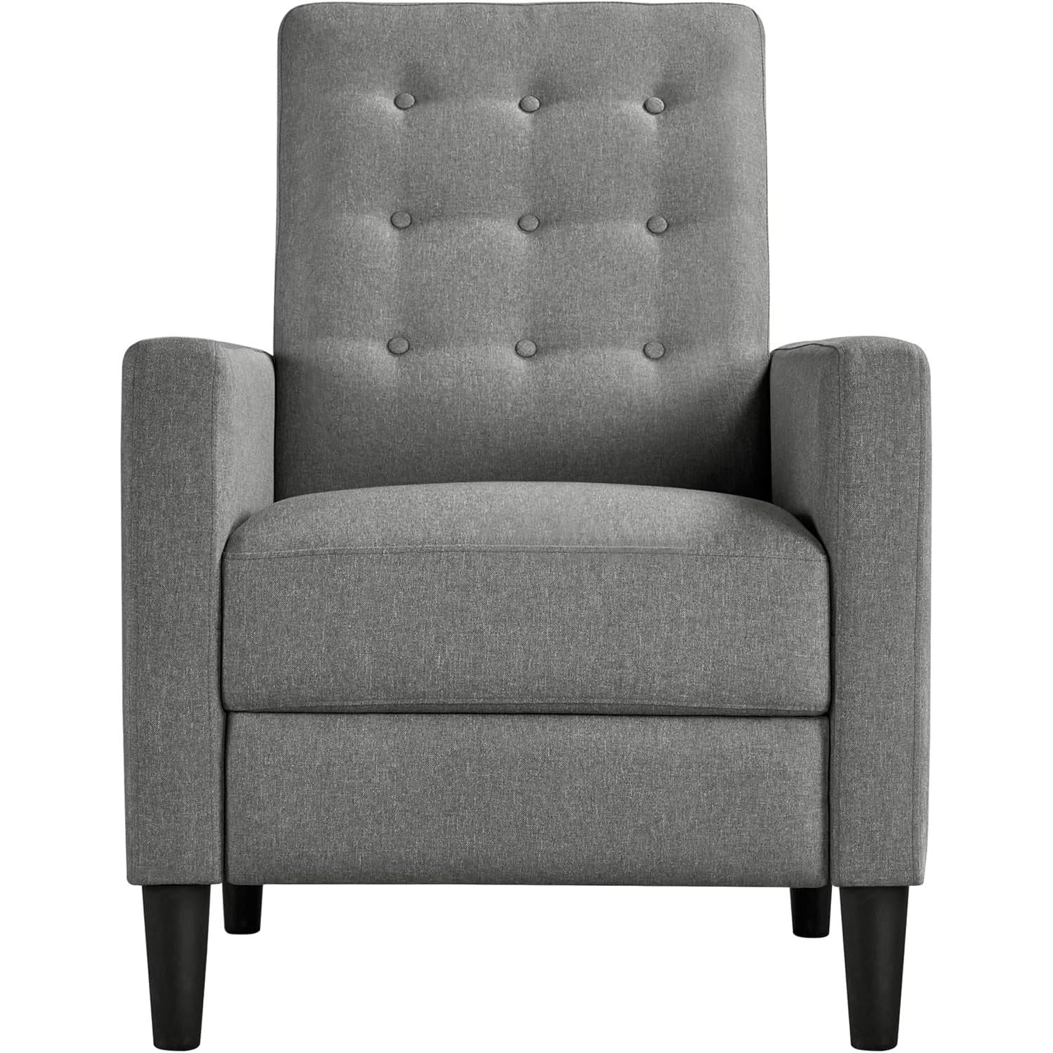 Fabric Recliner Chair With Thick Cushion Adjustable Back