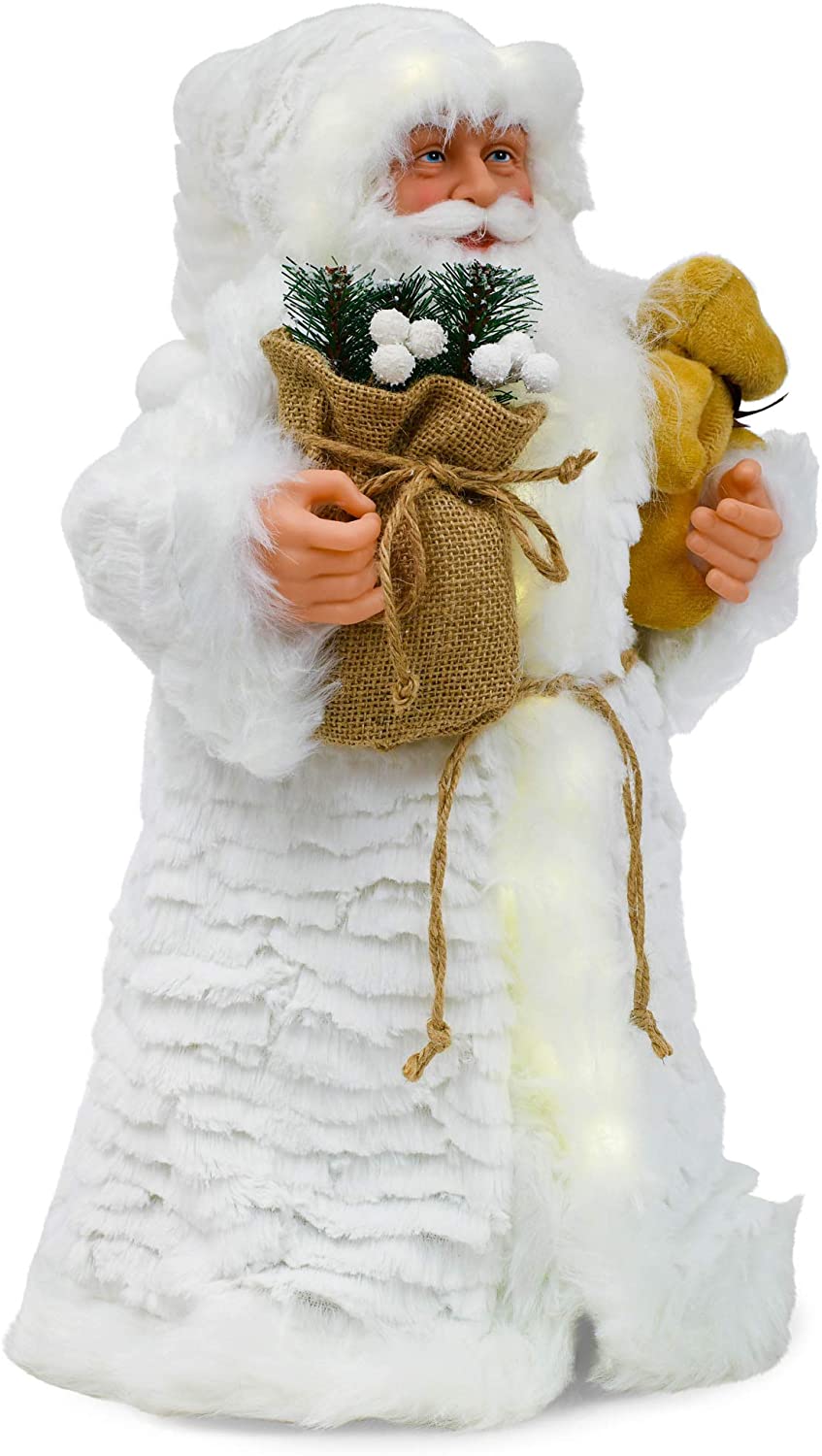 Fabric Santa - 20 inch - Gold and Silver