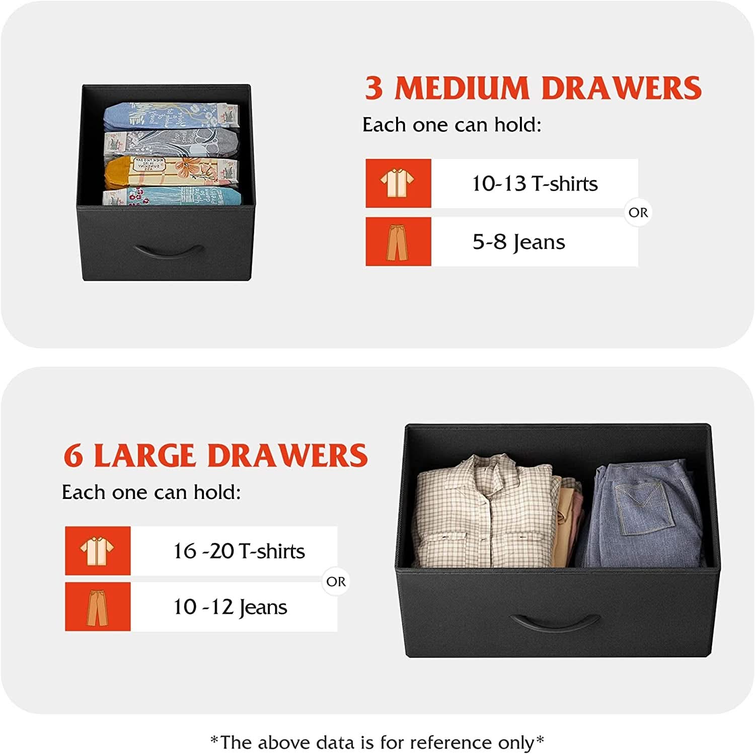 Fabric Storage Tower 9 Drawer Unit Charcoal Black Bedroom