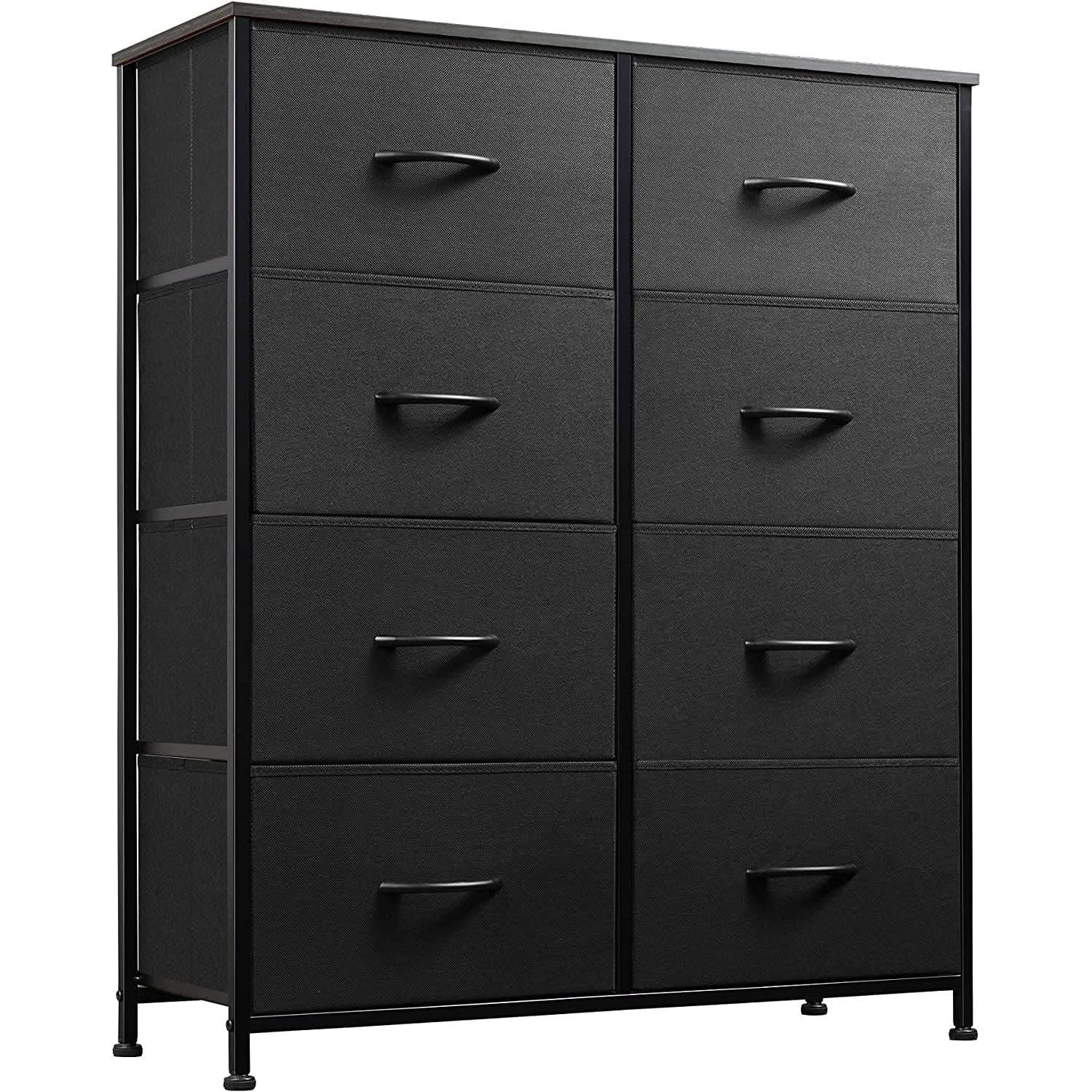 Fabric Storage Tower With 8 Drawers Charcoal Black