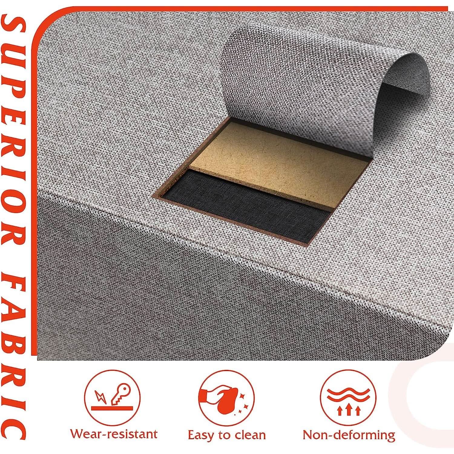 Fabric Storage Tower With 8 Drawers Light Grey Bedroom