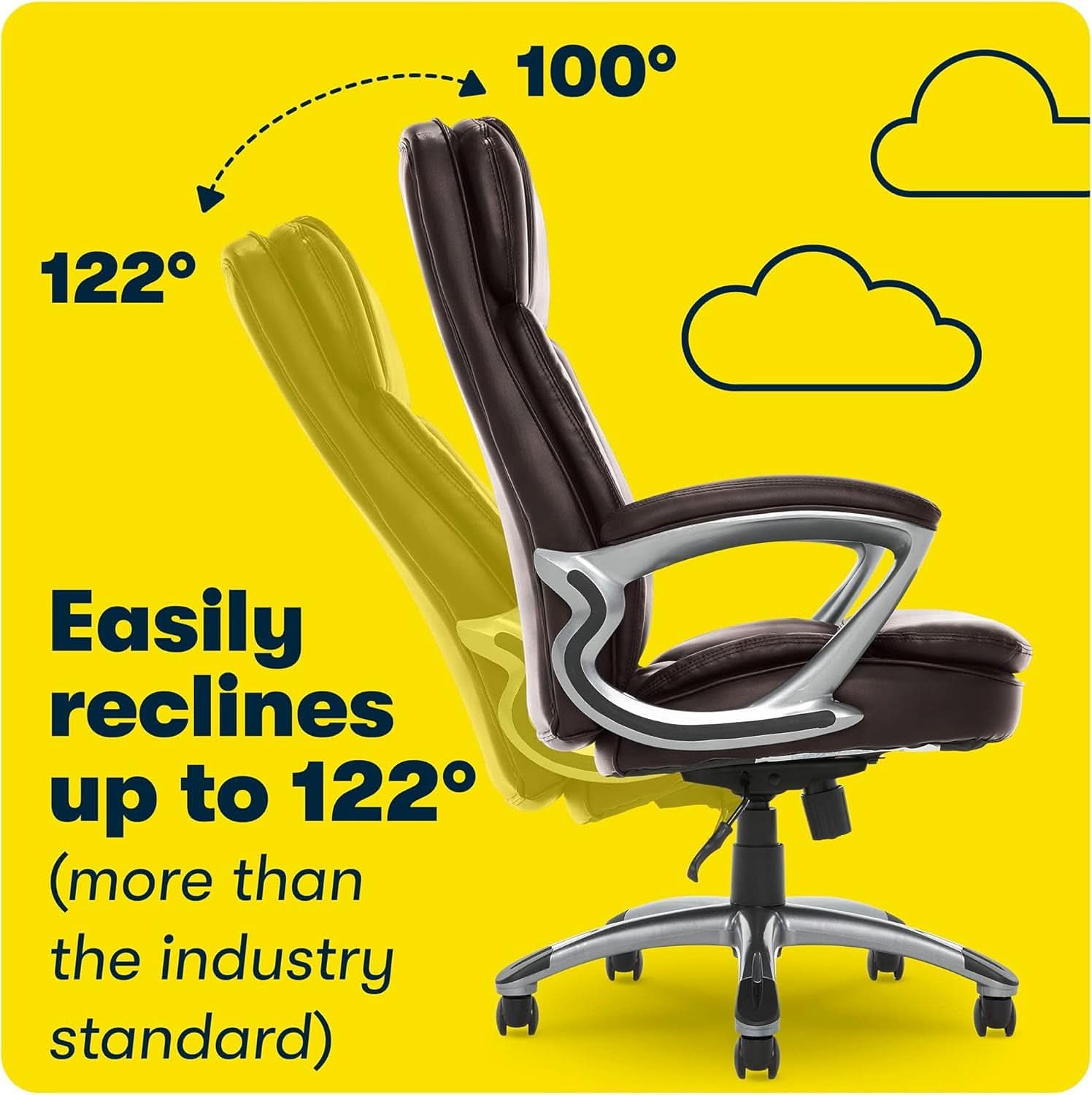 Fairbanks Big And Tall High Back Executive Office Chair With Layered Pillows