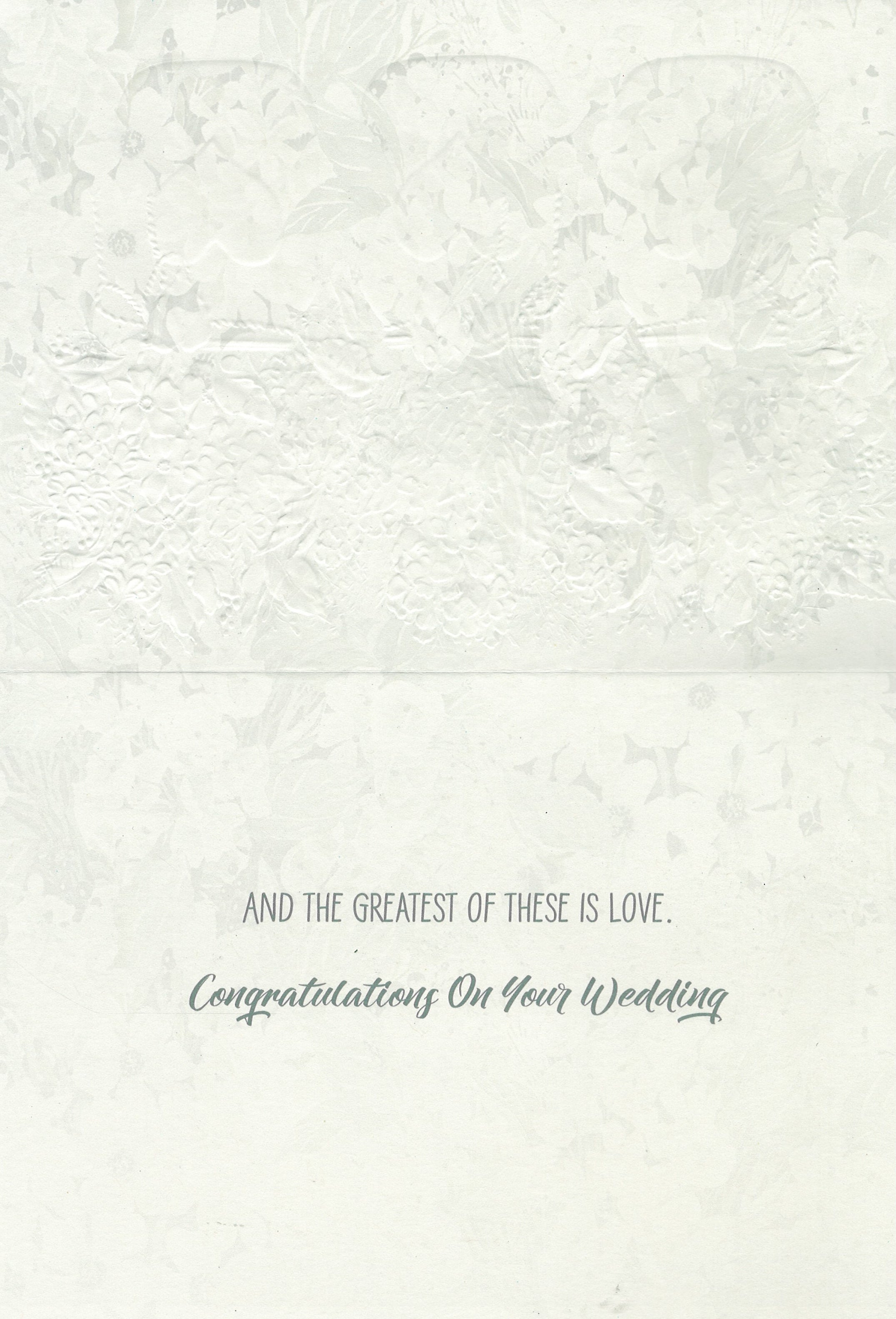 Faith Hope Love Card - Wedding Card