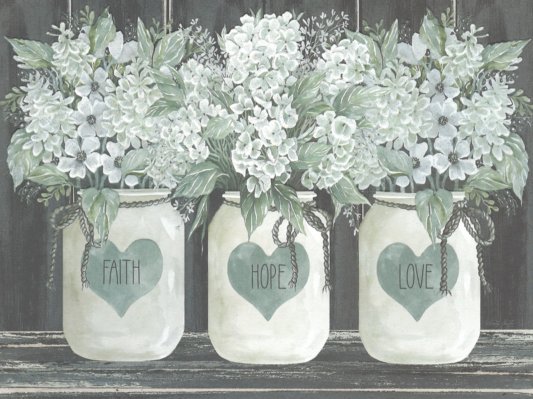 Faith Hope Love Card - Wedding Card