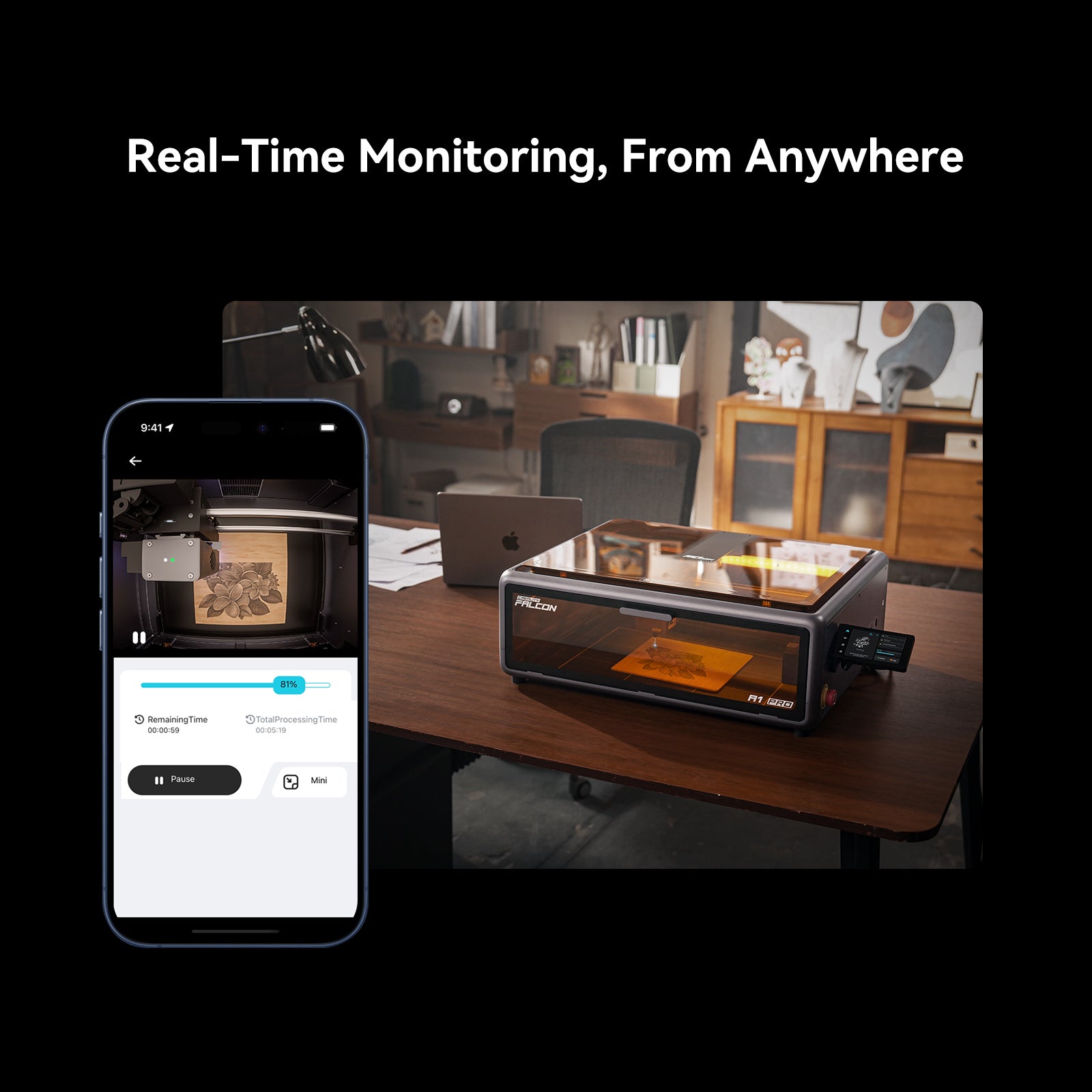 Falcon A1 Pro 20W Laser Engraver & Cutter with Smart Camera and App Control