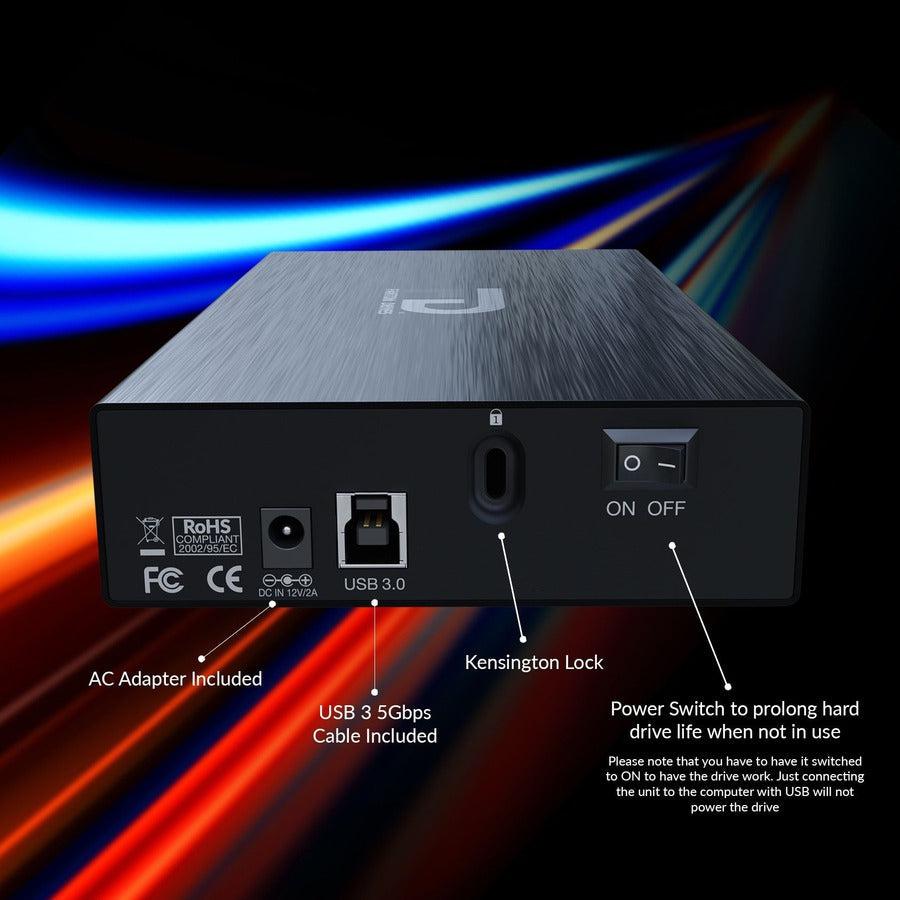 Fantom Drives 18TB External Hard Drive - GFORCE 3 - USB 3, Aluminum, Black, GF3B18000U