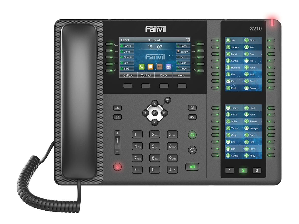 Fanvil X210 - V2 - IP video phone with caller ID - 6-way call capability - SIP, RTCP, RTP, SRTP, SIP v2 over TLS, RTCP-XR, SIP X210-V2