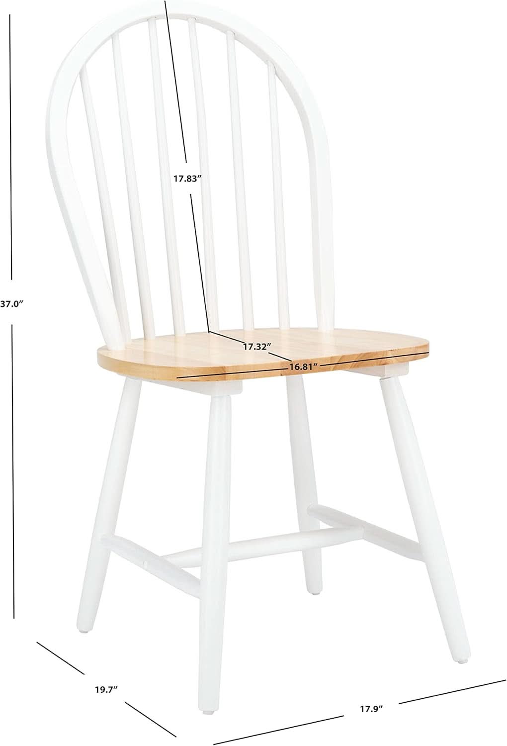 Farmhouse 18 Inch Black Spindle Back Dining Chairs Set Of 2