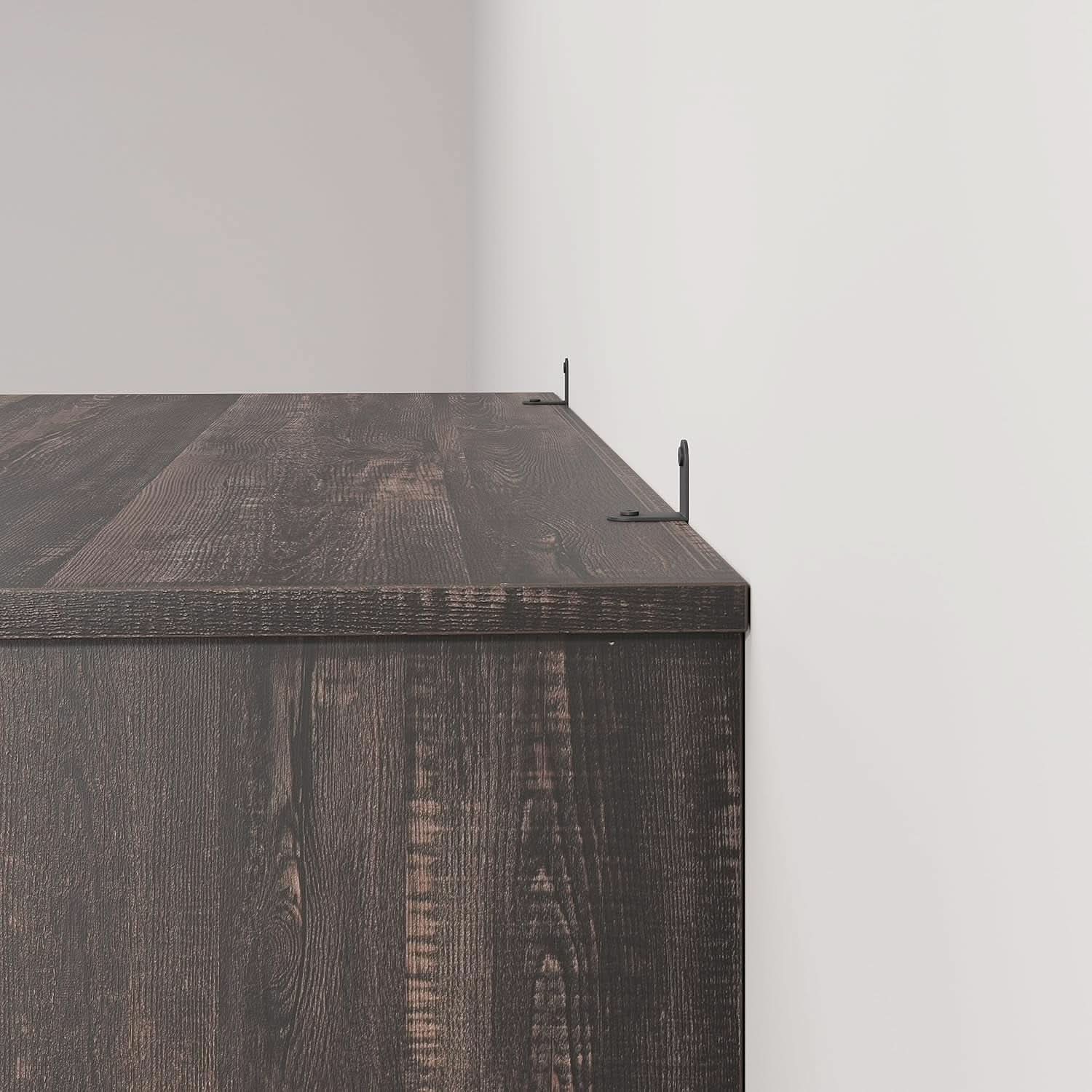 Farmhouse Cherry Bookcase 71 Inch Tall Sturdy Open Shelving
