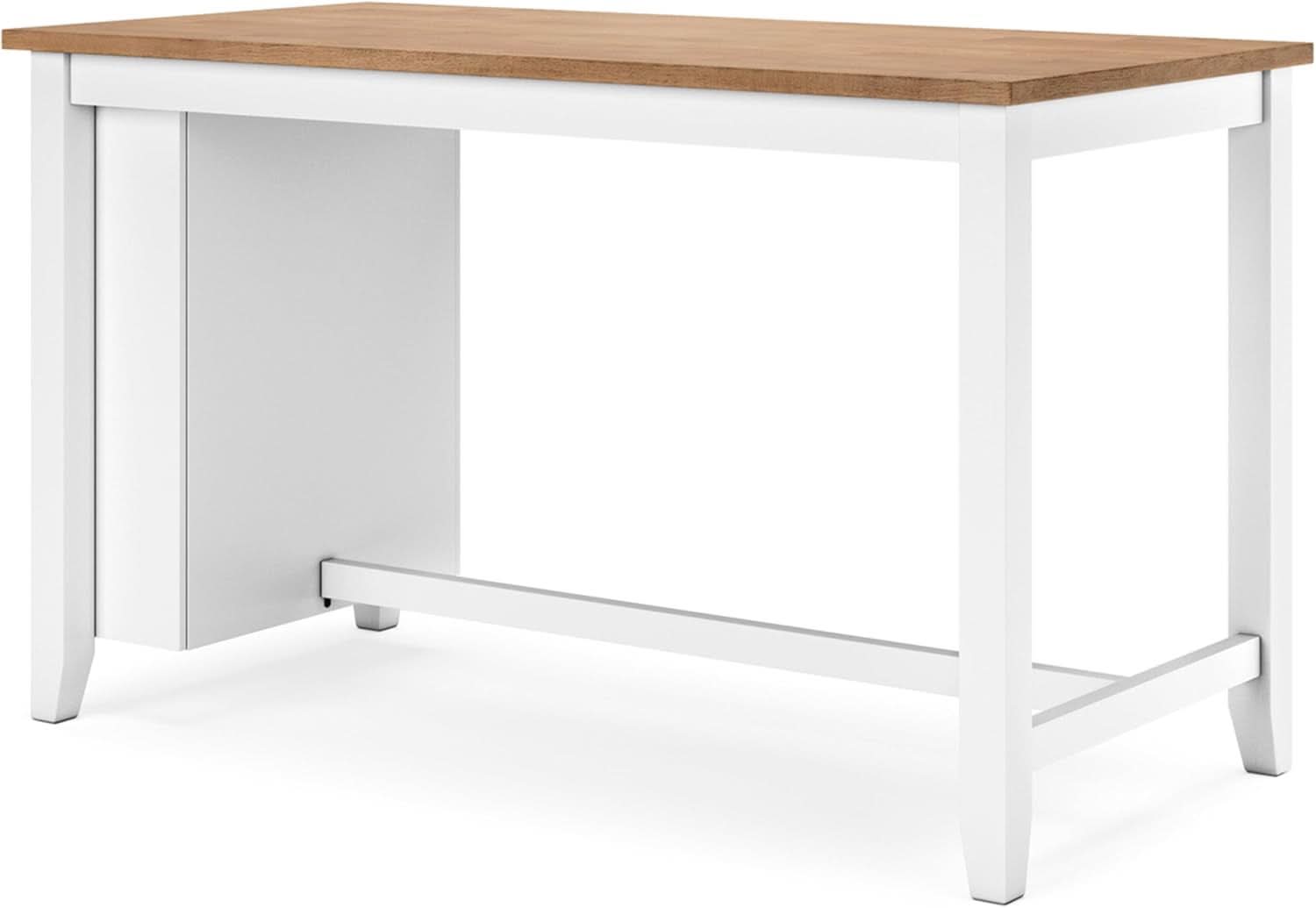 Farmhouse Counter Height Dining Table 3 Shelves Light Brown