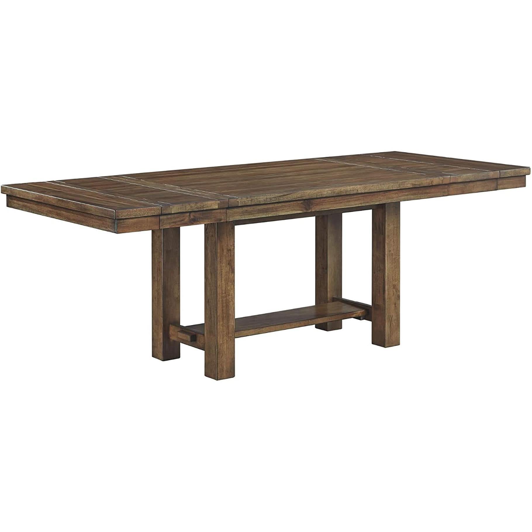 Farmhouse Dining Extension Table Seats 8 Distressed Nutmeg