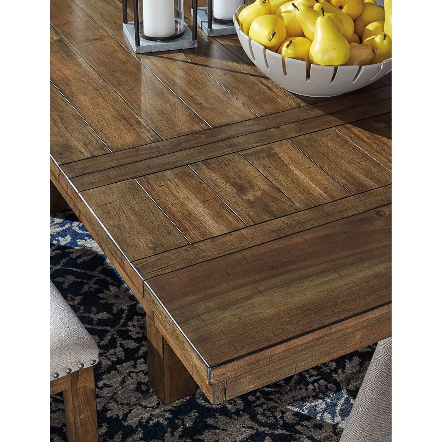 Farmhouse Dining Extension Table Seats 8 Distressed Nutmeg