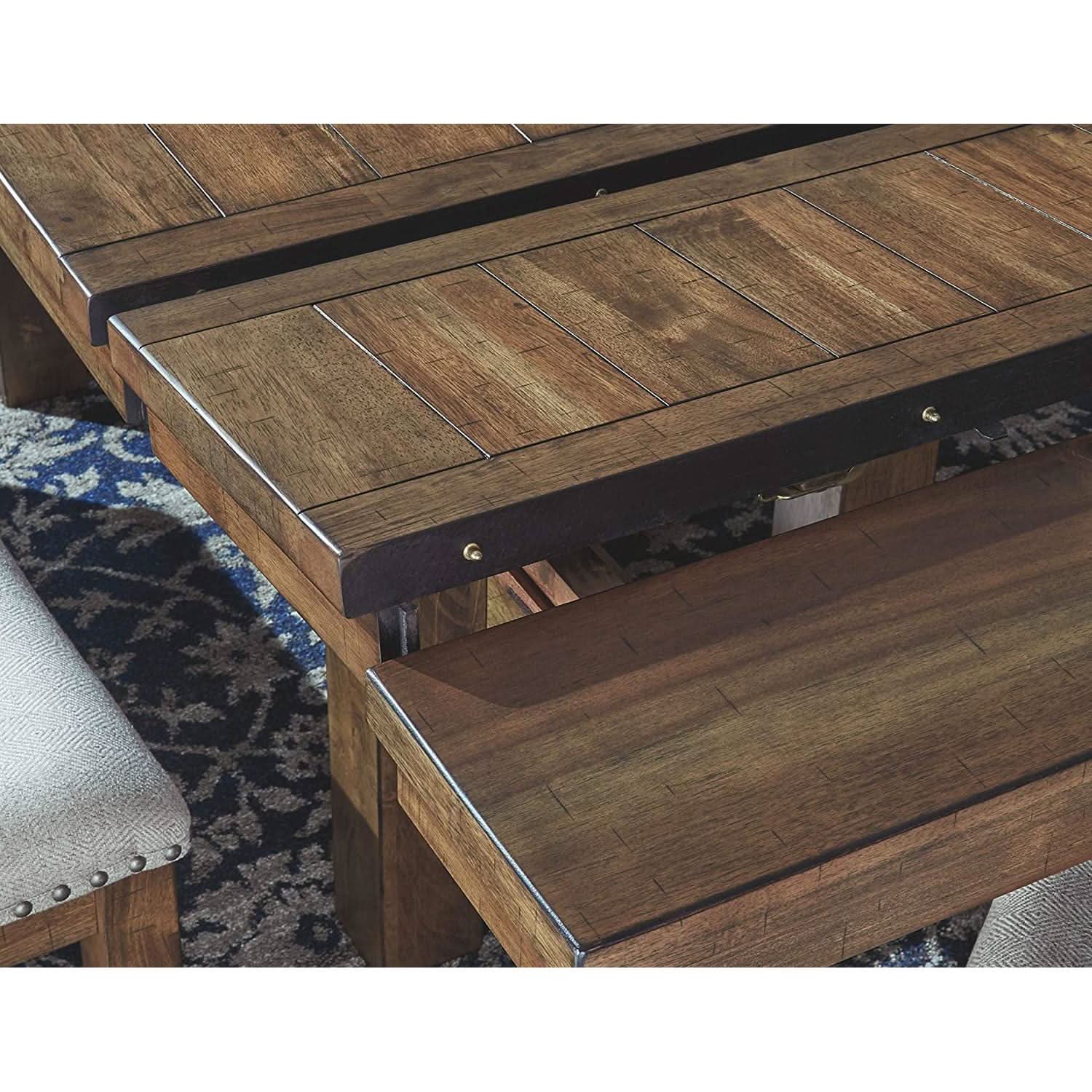Farmhouse Dining Extension Table Seats 8 Distressed Nutmeg