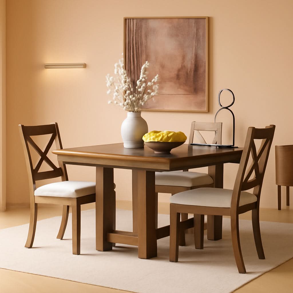 Farmhouse Dining Extension Table Seats 8 Distressed Nutmeg